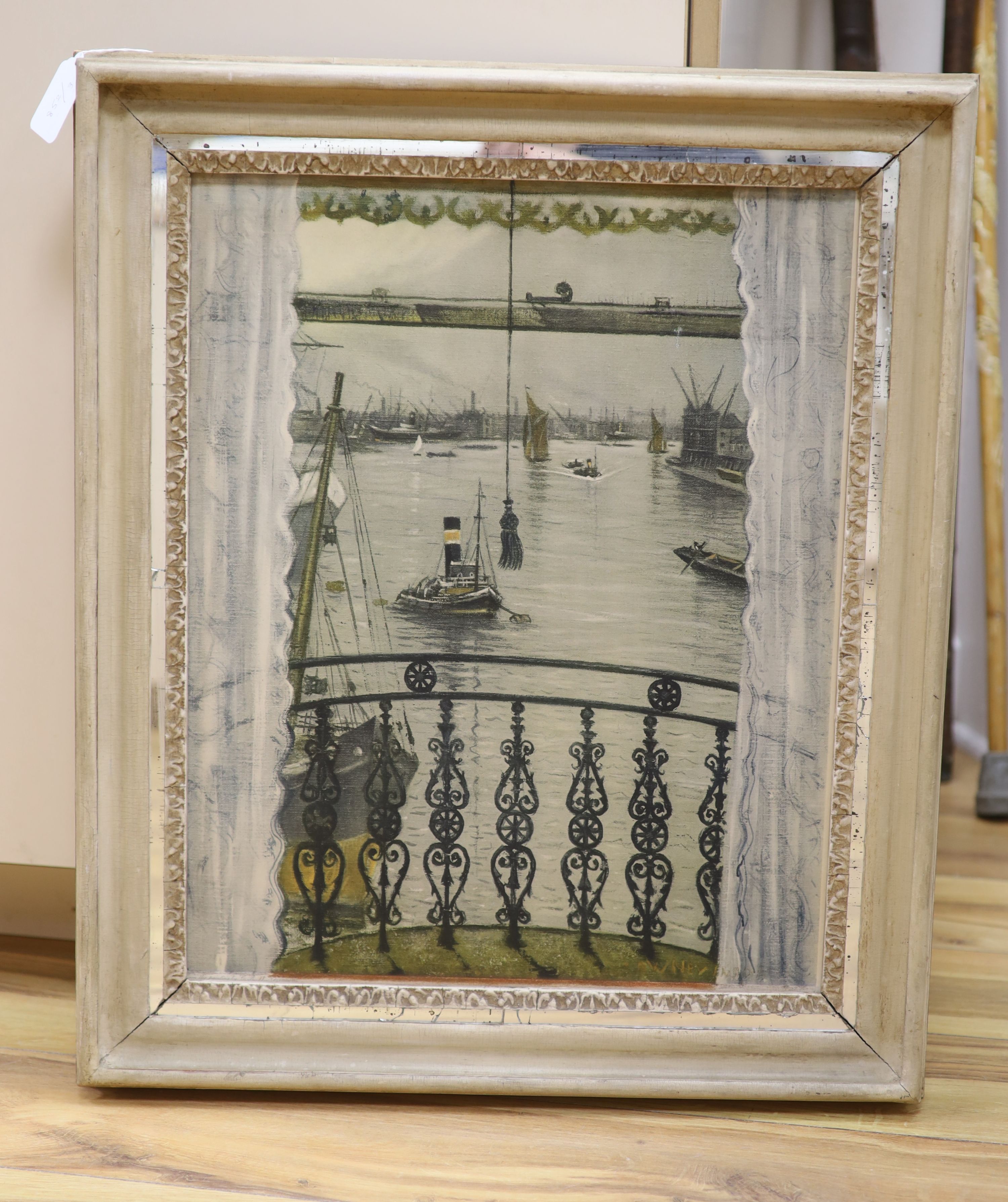 After Christopher Richard Wynne Nevinson, Medici Society print, Greenwich Reach, 50 x 40cm
